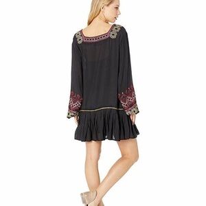 Mango babydoll dress velvet ribbon details sz S